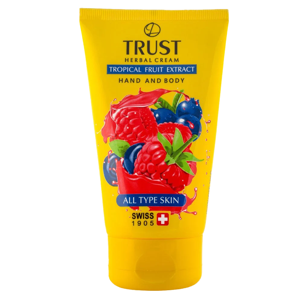 کرم دست و بدن میوه‌های استوایی تراست حجم ۱۵۰ میلی‌لیتر