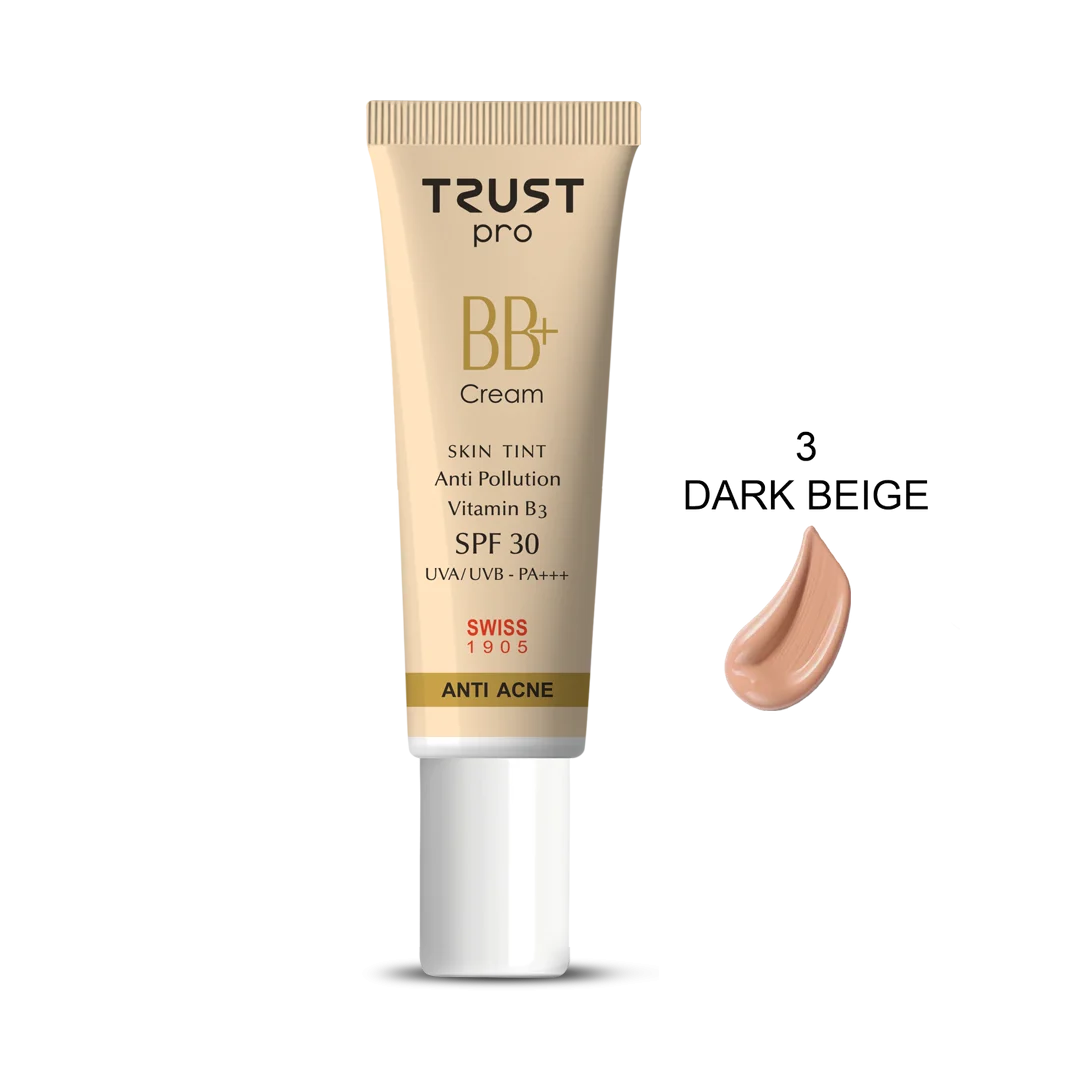 بی بی کرم پلاس تراست شماره ۳ بژ تیره SPF30 حجم ۳۰ میلی‌لیتر
