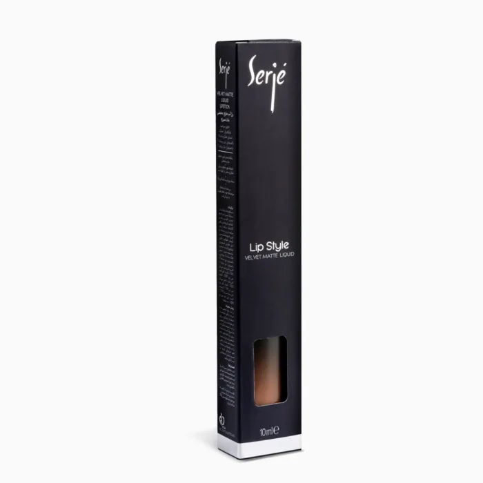 رژ لب مایع مات سرژه کد 104 Brownish Nude کارتن جعبه جلو